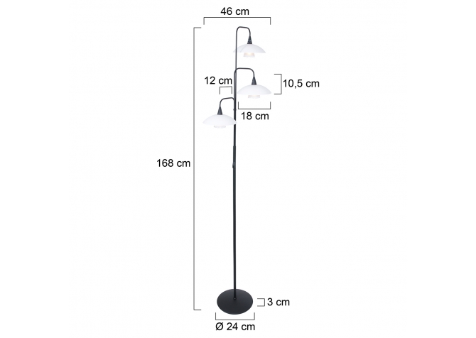 Lampa Stojąca Tallerken Czarna