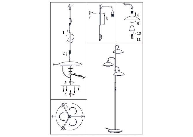 Lampa Stojąca Tallerken Czarna