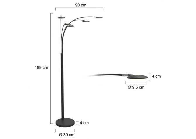 Lampa Stojąca Synna Czarna