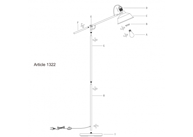 Lampa Stojąca Nove Szara