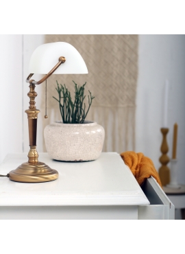 Lampa Biurkowa Bankierska Ancilla 1 Biała