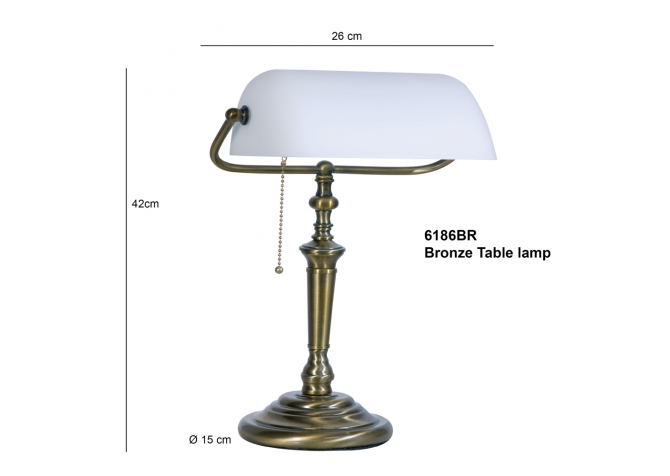 Lampa Biurkowa Bankierska Ancilla 1 Biała